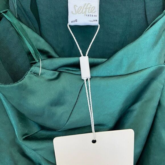 Selfie Leslie Green Sonoma Halter Neck Faux Wrap Mini Dress NWT Size Extra Small - Picture 5 of 7